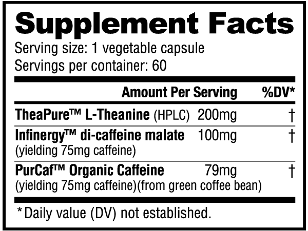 Nutrabio CaffPlus Supplement Facts