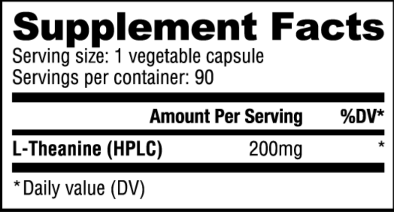 Nutrabio L-Theanine Supplement Facts